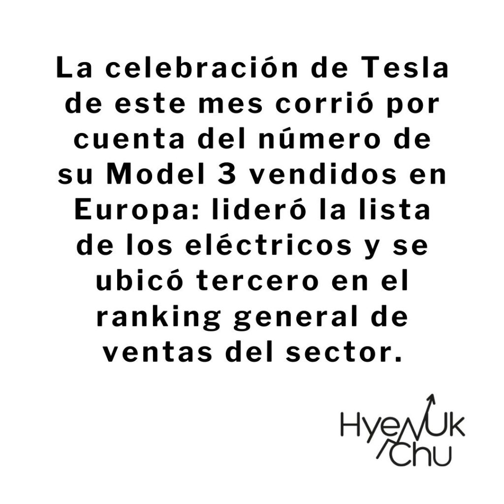Dato sobre el Tesla Model 3 - Hyenuk Chu