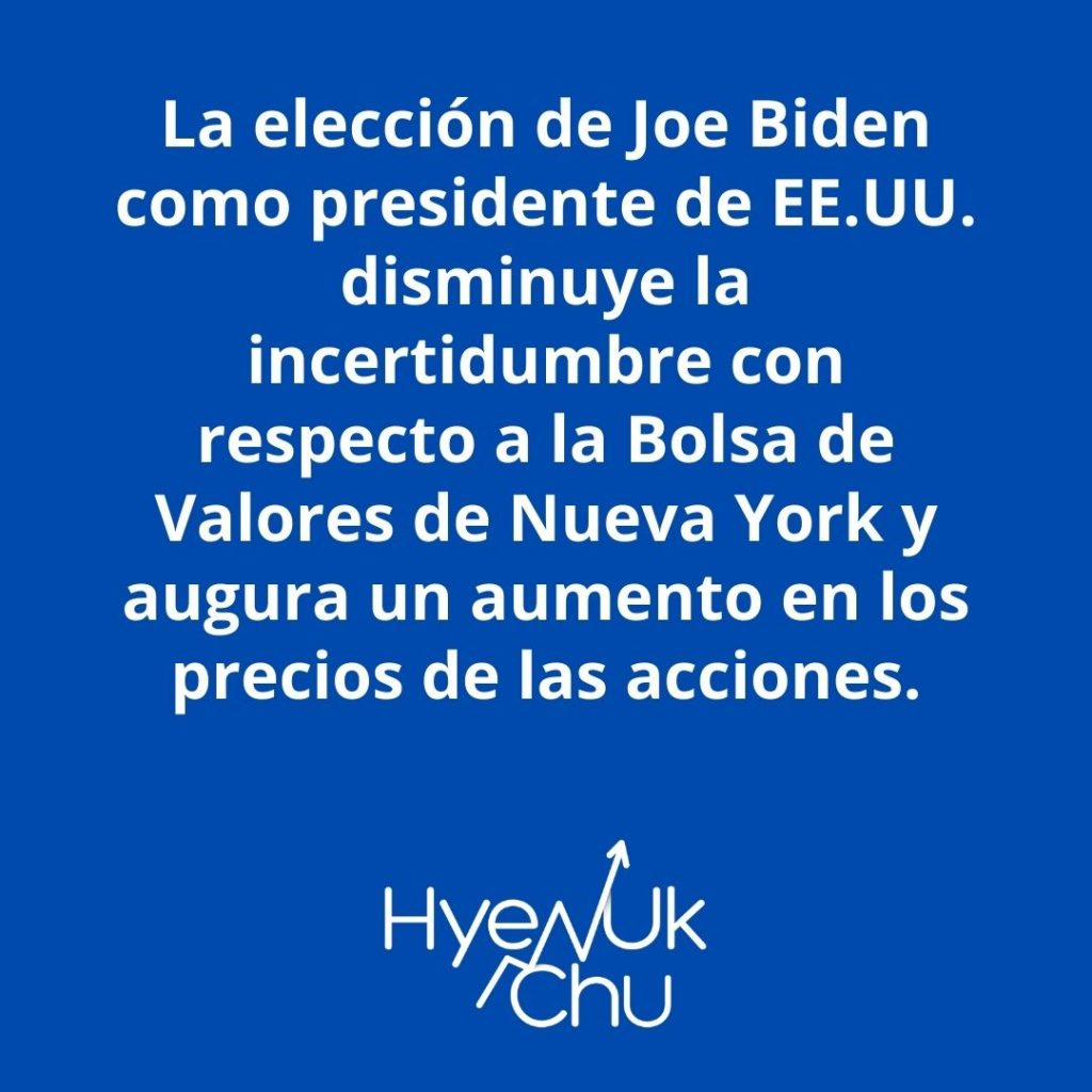 Biden Es El Presidente Electo de Estados Unidos y esto pasará con la Bolsa de Valores – Hyenuk Chu